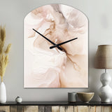 Brown Abstract Delicate Marble II - Asymmetric Metal Wall Clock