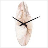 Brown Abstract Delicate Marble II - Asymmetric Metal Wall Clock