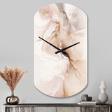 Brown Abstract Delicate Marble II - Asymmetric Metal Wall Clock