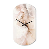 Brown Abstract Delicate Marble II - Asymmetric Metal Wall Clock