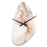 Brown Abstract Delicate Marble II - Asymmetric Metal Wall Clock