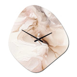 Brown Abstract Delicate Marble II - Asymmetric Metal Wall Clock
