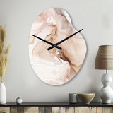 Brown Abstract Delicate Marble II - Asymmetric Metal Wall Clock