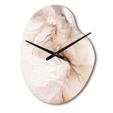 Brown Abstract Delicate Marble II - Asymmetric Metal Wall Clock