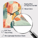 Orange Fun Pattern Of Shapes I - Asymmetric Metal Wall Clock