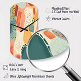 Orange Fun Pattern Of Shapes I - Asymmetric Metal Wall Clock