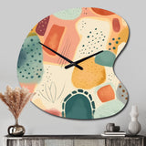 Orange Fun Pattern Of Shapes I - Asymmetric Metal Wall Clock
