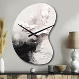 White Twist Watercolor III - Asymmetric Metal Wall Clock