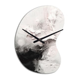 White Twist Watercolor III - Asymmetric Metal Wall Clock