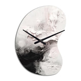 White Twist Watercolor III - Asymmetric Metal Wall Clock