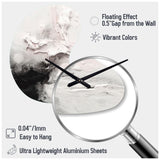 White Twist Watercolor III - Asymmetric Metal Wall Clock