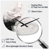 White Twist Watercolor III - Asymmetric Metal Wall Clock