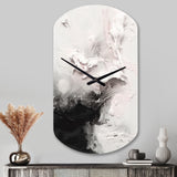 White Twist Watercolor III - Asymmetric Metal Wall Clock