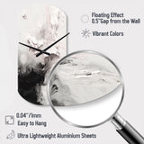 White Twist Watercolor III - Asymmetric Metal Wall Clock
