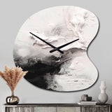 White Twist Watercolor III - Asymmetric Metal Wall Clock