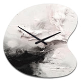 White Twist Watercolor III - Asymmetric Metal Wall Clock