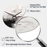 White Twist Watercolor III - Asymmetric Metal Wall Clock