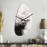 White Twist Watercolor III - Asymmetric Metal Wall Clock