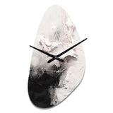 White Twist Watercolor III - Asymmetric Metal Wall Clock