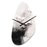White Twist Watercolor III - Asymmetric Metal Wall Clock