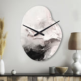 White Twist Watercolor III - Asymmetric Metal Wall Clock
