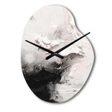 White Twist Watercolor III - Asymmetric Metal Wall Clock