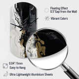 Black Textured Splash Paint Art I - Asymmetric Metal Wall Clock
