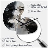 Black Textured Splash Paint Art II - Asymmetric Metal Wall Clock