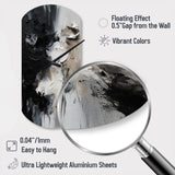 Black Textured Splash Paint Art II - Asymmetric Metal Wall Clock