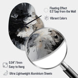 Black Textured Splash Paint Art II - Asymmetric Metal Wall Clock
