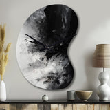 Black Textured Splash Paint Art III - Asymmetric Metal Wall Clock