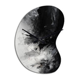 Black Textured Splash Paint Art III - Asymmetric Metal Wall Clock
