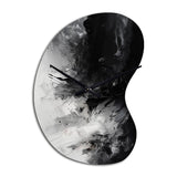 Black Textured Splash Paint Art III - Asymmetric Metal Wall Clock