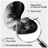 Black Textured Splash Paint Art III - Asymmetric Metal Wall Clock