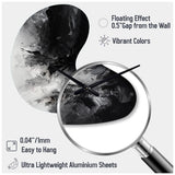 Black Textured Splash Paint Art III - Asymmetric Metal Wall Clock