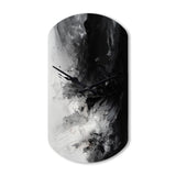 Black Textured Splash Paint Art III - Asymmetric Metal Wall Clock