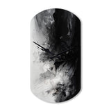 Black Textured Splash Paint Art III - Asymmetric Metal Wall Clock
