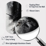 Black Textured Splash Paint Art III - Asymmetric Metal Wall Clock