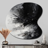 Black Textured Splash Paint Art III - Asymmetric Metal Wall Clock