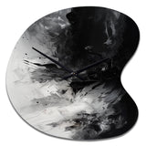 Black Textured Splash Paint Art III - Asymmetric Metal Wall Clock