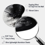 Black Textured Splash Paint Art III - Asymmetric Metal Wall Clock