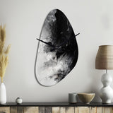 Black Textured Splash Paint Art III - Asymmetric Metal Wall Clock