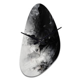 Black Textured Splash Paint Art III - Asymmetric Metal Wall Clock