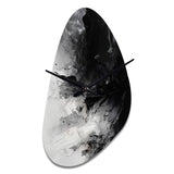Black Textured Splash Paint Art III - Asymmetric Metal Wall Clock