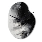 Black Textured Splash Paint Art III - Asymmetric Metal Wall Clock
