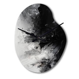 Black Textured Splash Paint Art III - Asymmetric Metal Wall Clock
