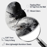 Black Textured Splash Paint Art III - Asymmetric Metal Wall Clock
