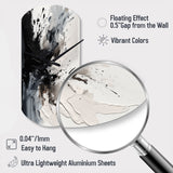 Black Textured Splash Paint Art IV - Asymmetric Metal Wall Clock