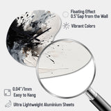 Black Textured Splash Paint Art IV - Asymmetric Metal Wall Clock