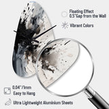Black Textured Splash Paint Art IV - Asymmetric Metal Wall Clock